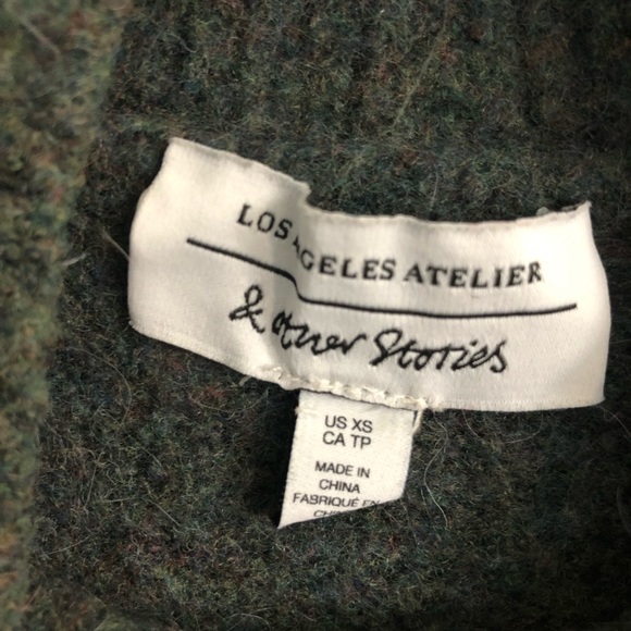 & Other Stories Dark Green Chest Pocket Knit Cropped Sweater. Size XS - Picture 8 of 8